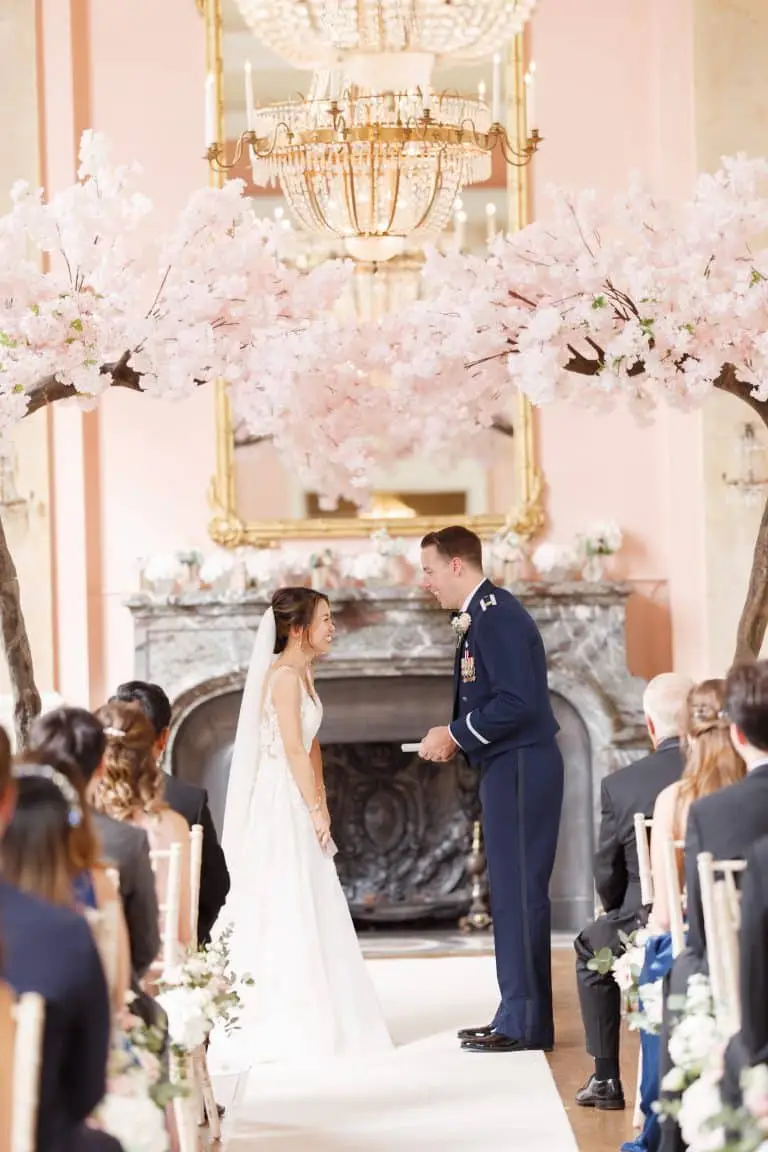 wedding couple making vows