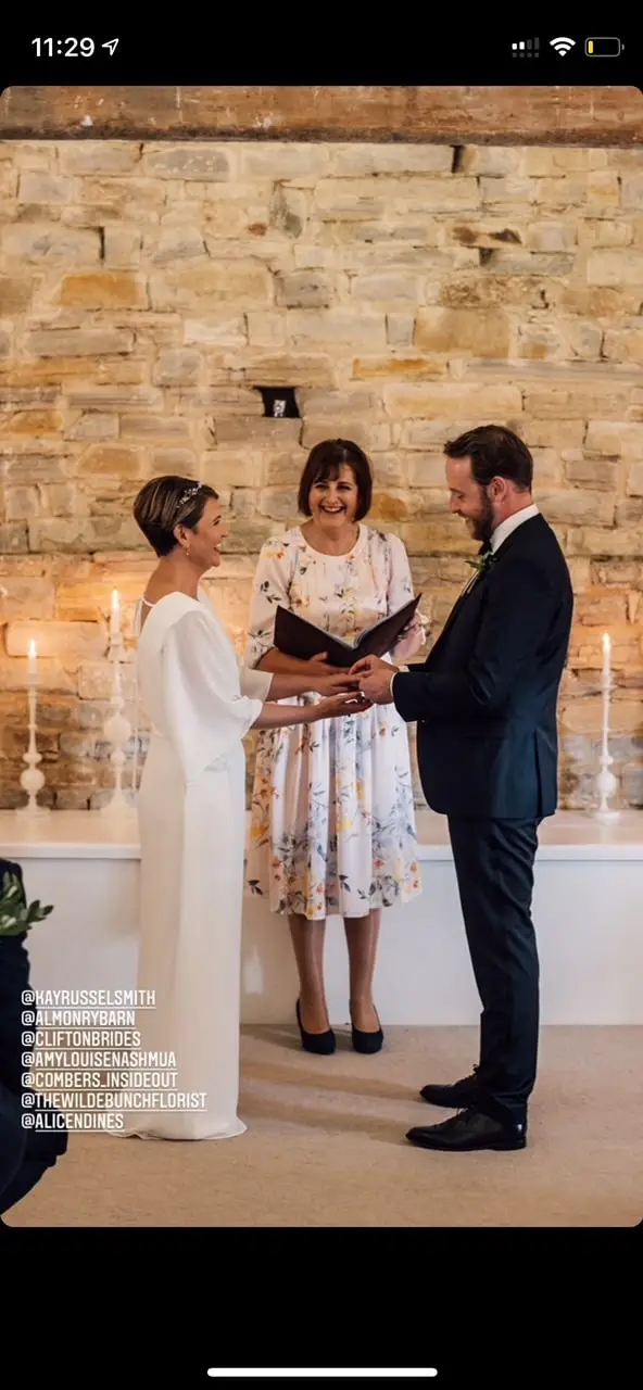 Kay and Tom, barn wedding, Langport 